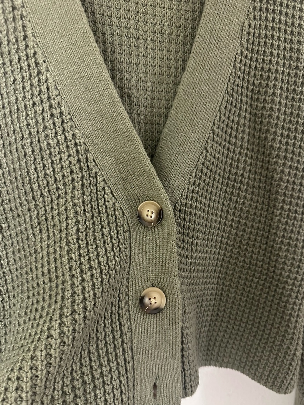 eberjey Recycled Sweater Cropped Cardigan Moss Green Small - Picture 4 of 6